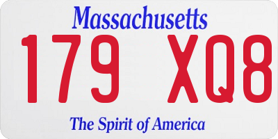 MA license plate 179XQ8