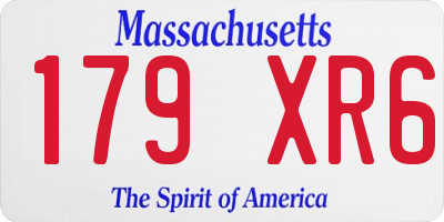 MA license plate 179XR6
