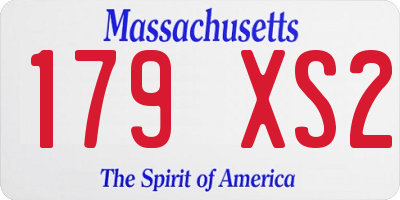 MA license plate 179XS2
