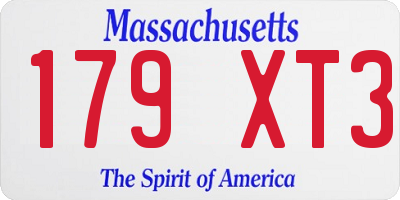 MA license plate 179XT3