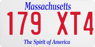 MA license plate 179XT4