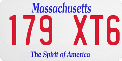 MA license plate 179XT6