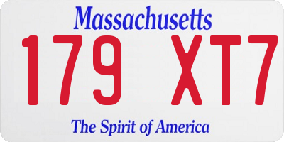 MA license plate 179XT7