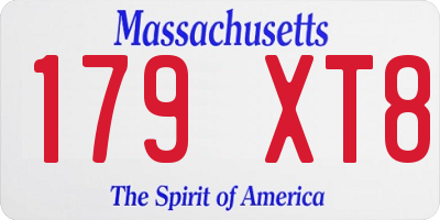 MA license plate 179XT8