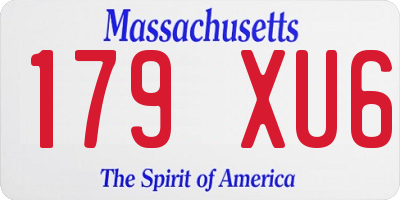 MA license plate 179XU6