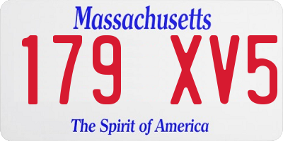 MA license plate 179XV5
