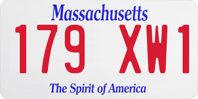 MA license plate 179XW1