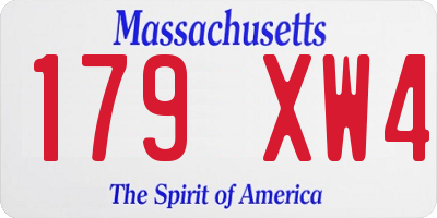 MA license plate 179XW4