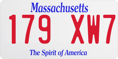 MA license plate 179XW7