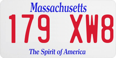 MA license plate 179XW8