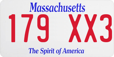 MA license plate 179XX3
