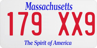 MA license plate 179XX9