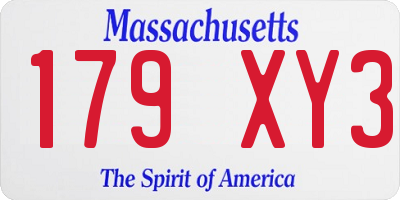 MA license plate 179XY3