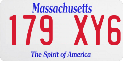 MA license plate 179XY6