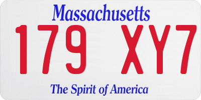 MA license plate 179XY7
