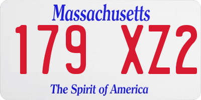 MA license plate 179XZ2