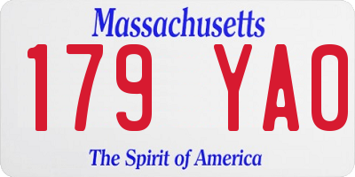 MA license plate 179YA0