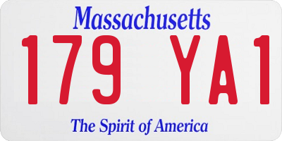 MA license plate 179YA1