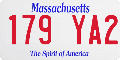 MA license plate 179YA2
