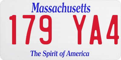 MA license plate 179YA4