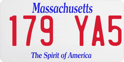 MA license plate 179YA5