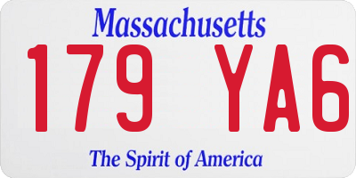 MA license plate 179YA6