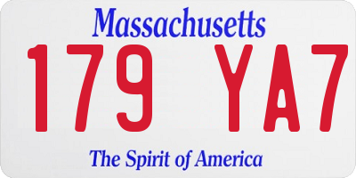 MA license plate 179YA7