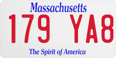 MA license plate 179YA8