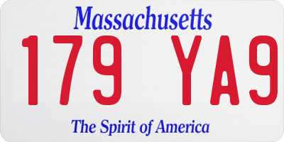 MA license plate 179YA9