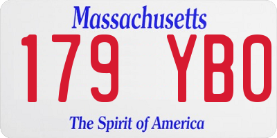 MA license plate 179YB0