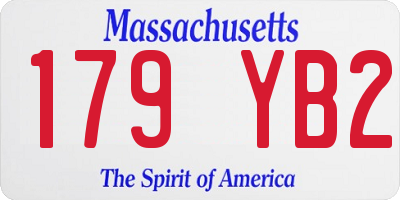 MA license plate 179YB2