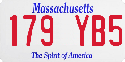 MA license plate 179YB5