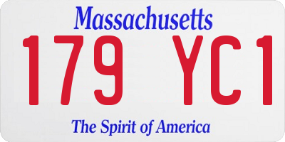 MA license plate 179YC1