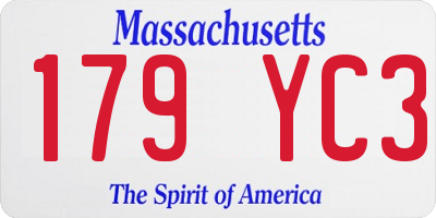 MA license plate 179YC3