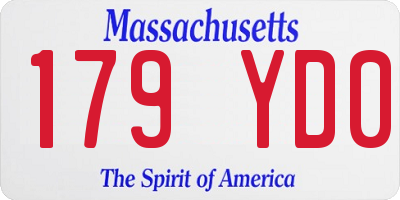 MA license plate 179YD0