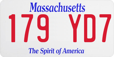 MA license plate 179YD7
