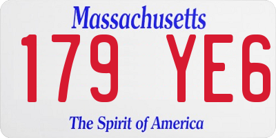 MA license plate 179YE6