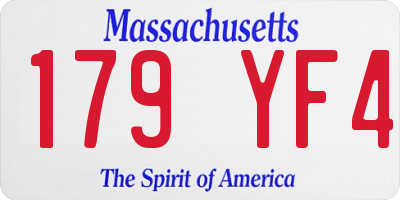 MA license plate 179YF4