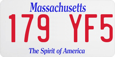 MA license plate 179YF5