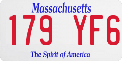 MA license plate 179YF6