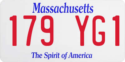 MA license plate 179YG1