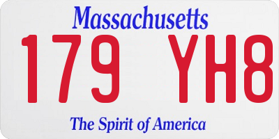 MA license plate 179YH8