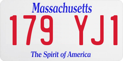 MA license plate 179YJ1