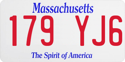 MA license plate 179YJ6