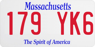 MA license plate 179YK6