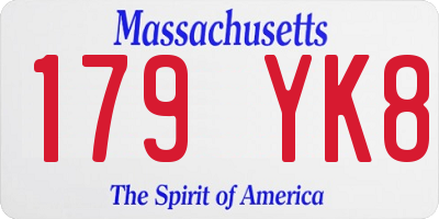 MA license plate 179YK8