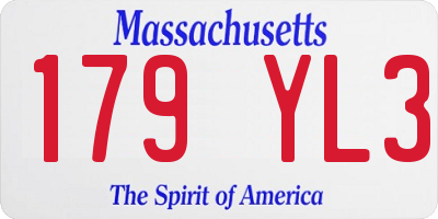 MA license plate 179YL3