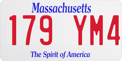 MA license plate 179YM4