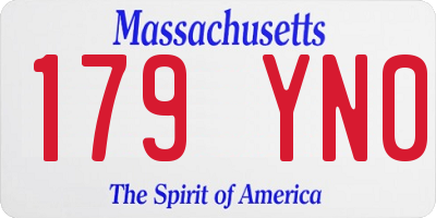 MA license plate 179YN0