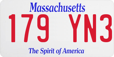MA license plate 179YN3